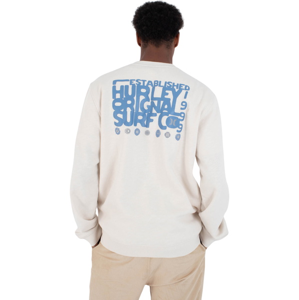 2026 Hurley Mens Graphic Slub Crew HFA25MMFT05491 - Bone